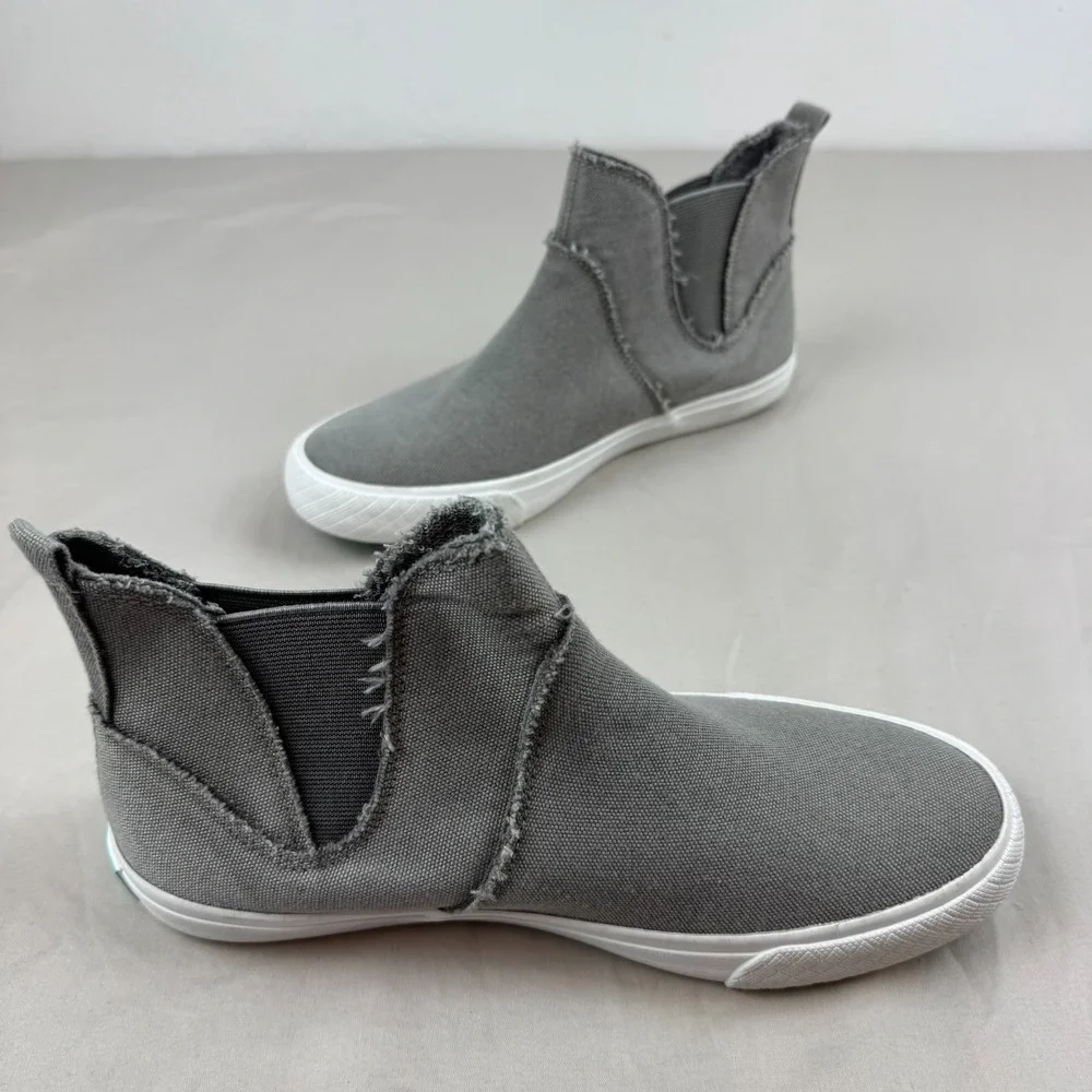 BLOWFISH MALIBU TORTA Womens Pull On High Sneaker Gray Boot Distressed - 8.5‎ US